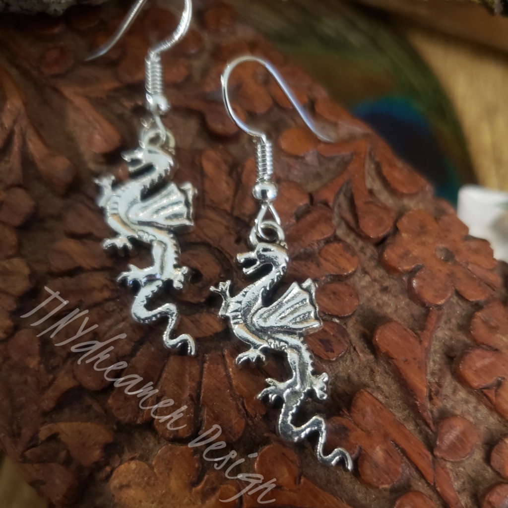 Serpent Dragon Earrings Fantasy~Horror~Goth~Medieval~Nordic Viking Jewelry Gift